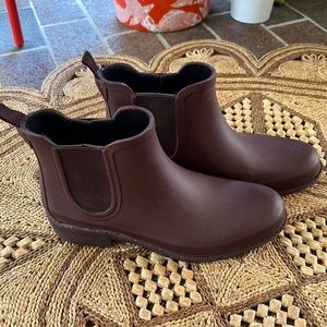 Madewell Chelsea Rubber Rain Boots Burgundy